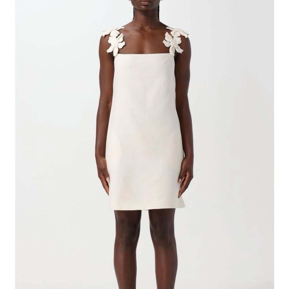 White Floral Strap Dress